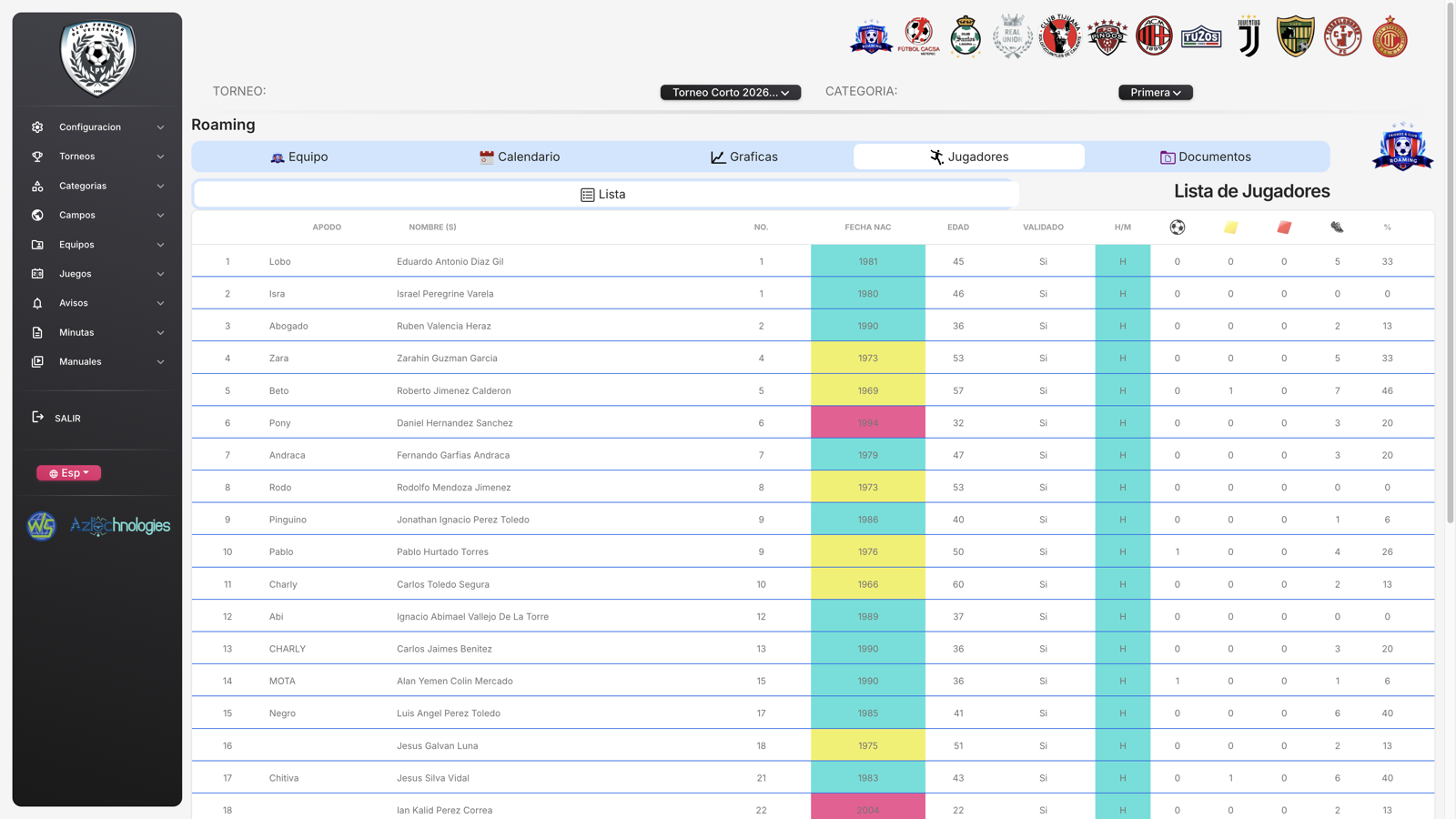 Team view — Roaming